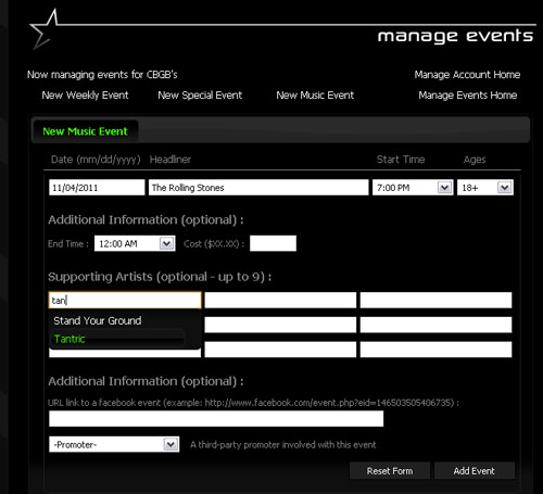 Manage Events Shot 4