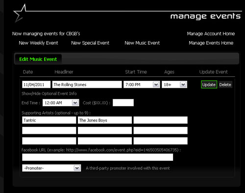 Manage Events Shot 8